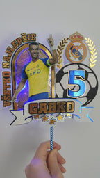 Cristiano Ronaldo – svietiaci LED zapich na tortu s menom