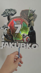 Star Wars – Vesmírna misia – svietiaci LED zapich na tortu s menom
