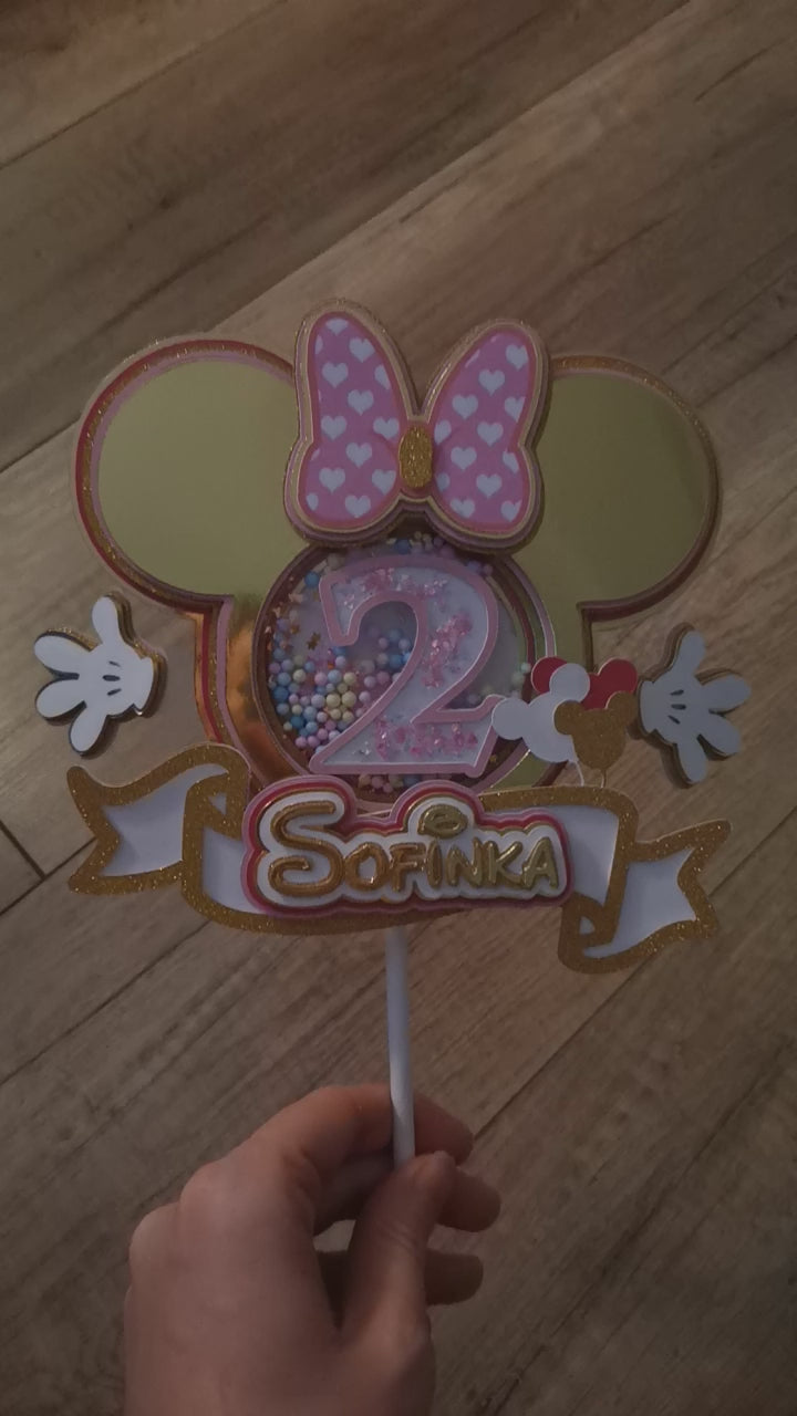Minnie Mouse – ušká – svietiaci LED zapich na tortu s menom