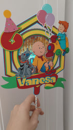 Caillou – Veselé dobrodružstvo – svietiaci LED zapich na tortu s menom