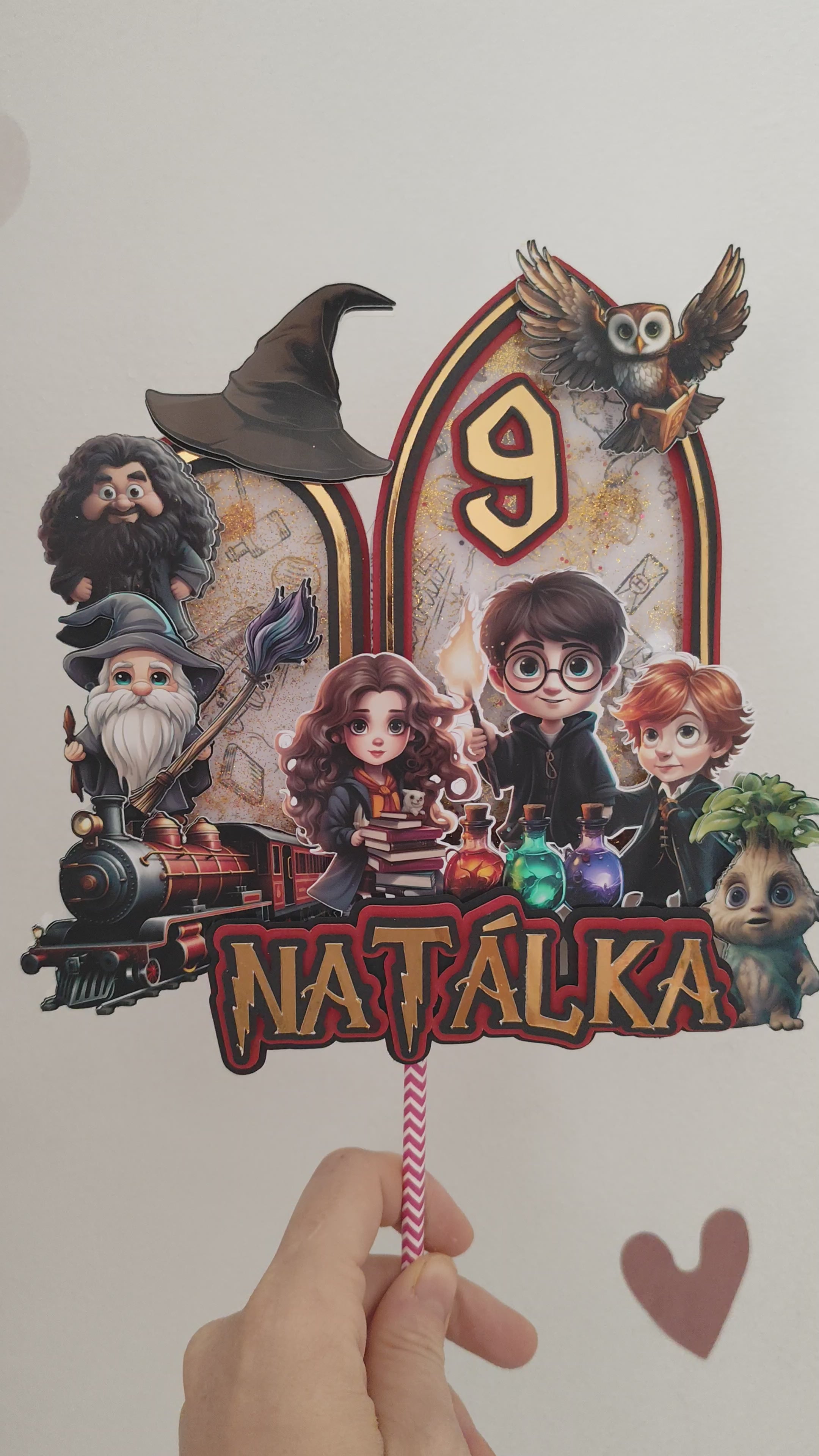 Harry Potter – Čarodejnícky svet – svietiaci LED zapich na tortu s menom