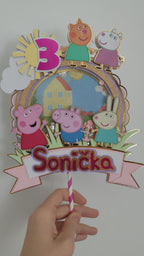Peppa Pig – rodinný LED zapich na tortu s menom 🐷