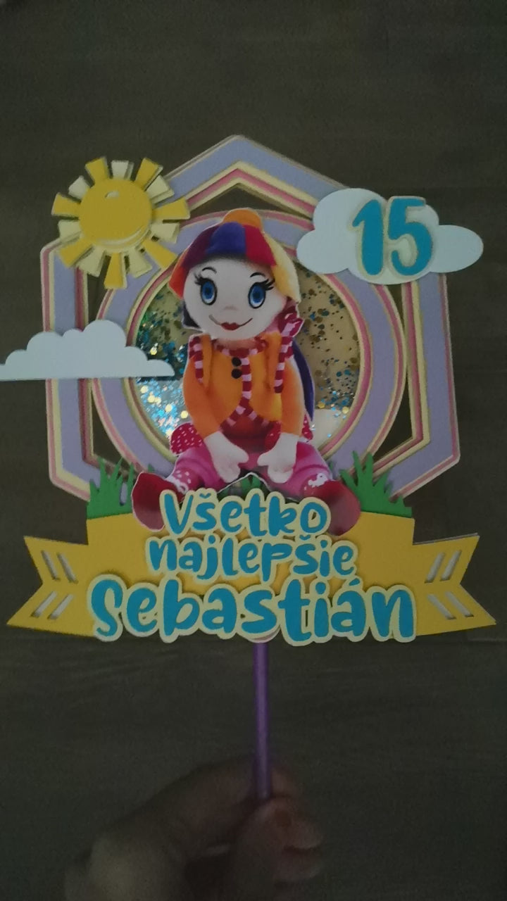 Fíha Tralala – svietiaci LED zapich na tortu s menom
