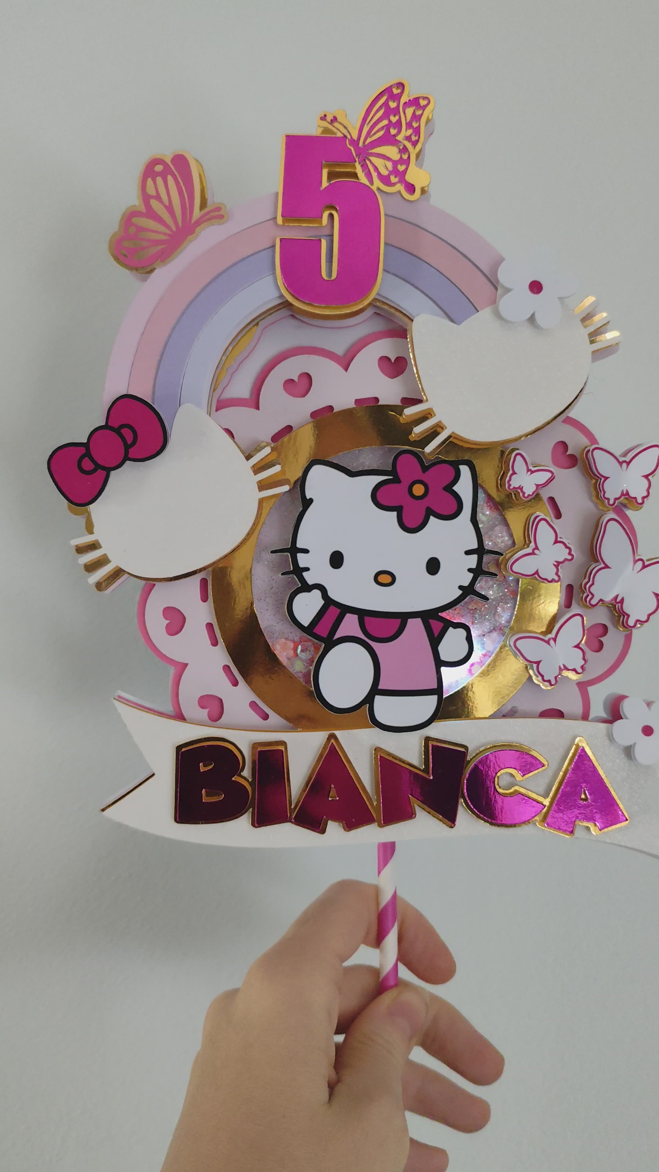 Hello Kitty – Ružové dobrodružstvo – svietiaci LED zapich na tortu s menom