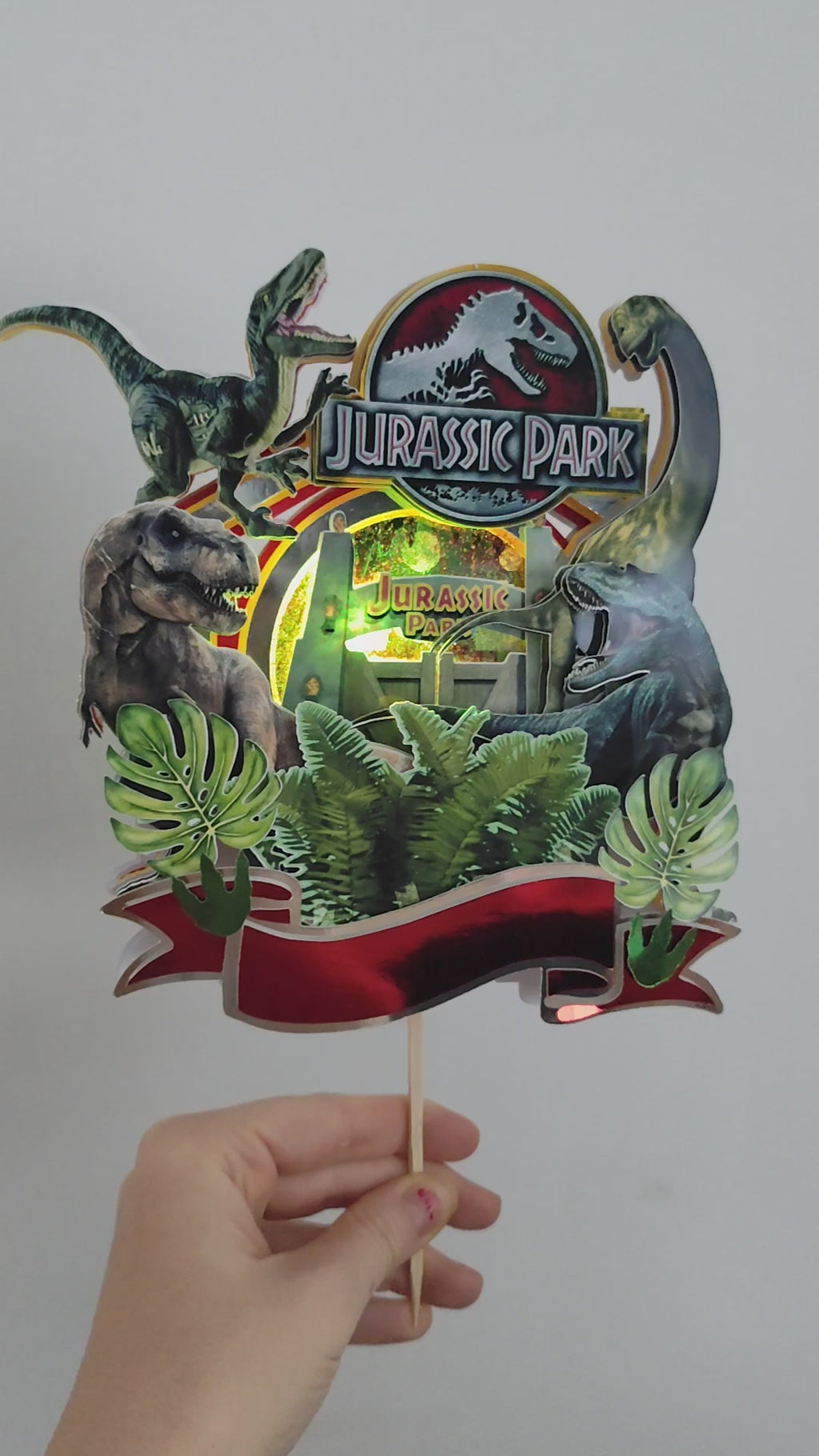 Jurský park – Svet dinosaurov – svietiaci LED zapich na tortu s menom