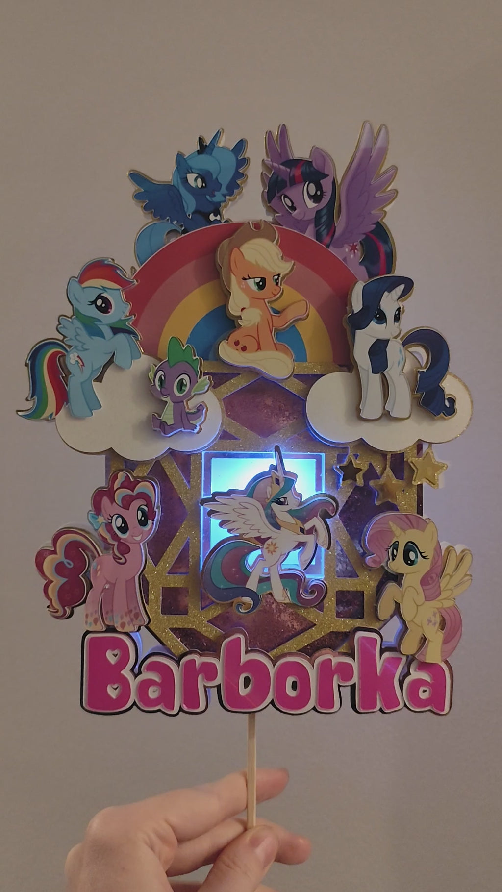 My Little Pony – Čarovné priateľstvo – svietiaci LED zapich na tortu s menom