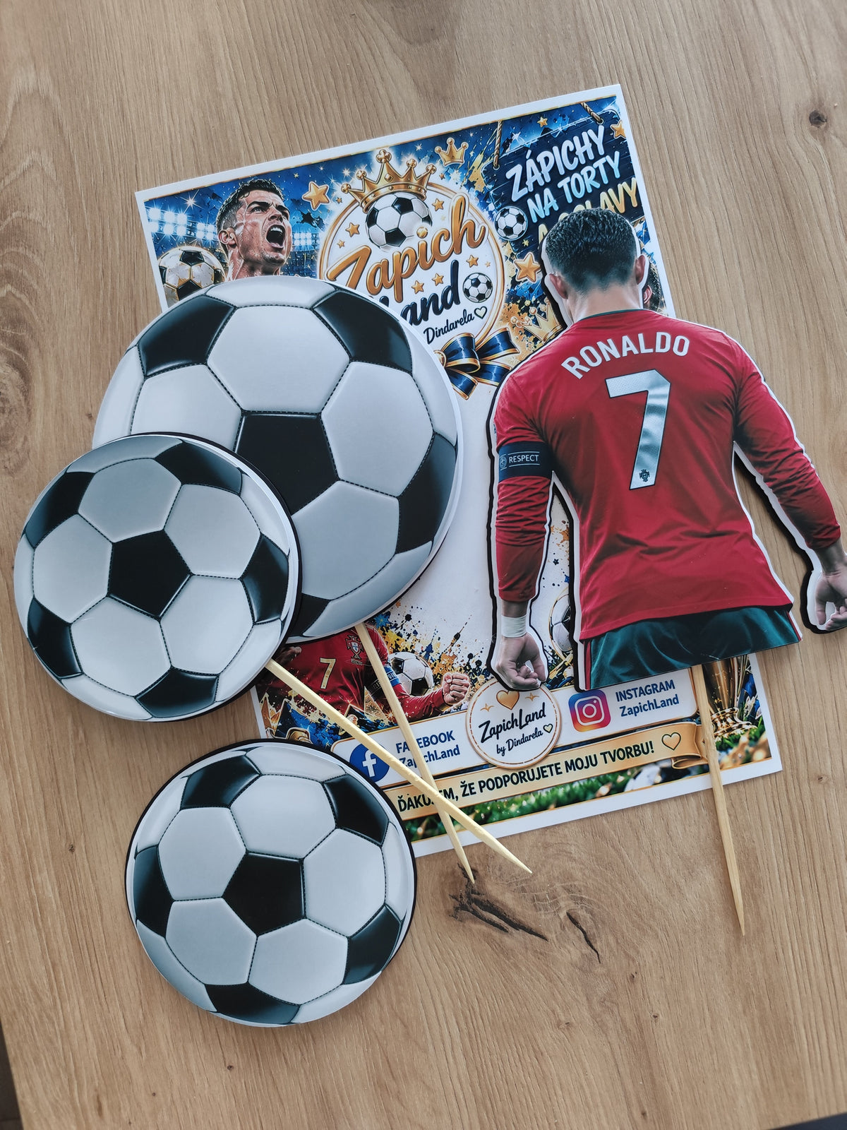 ⚽ Cristiano Ronaldo – 3D zápichy do torty ⚽