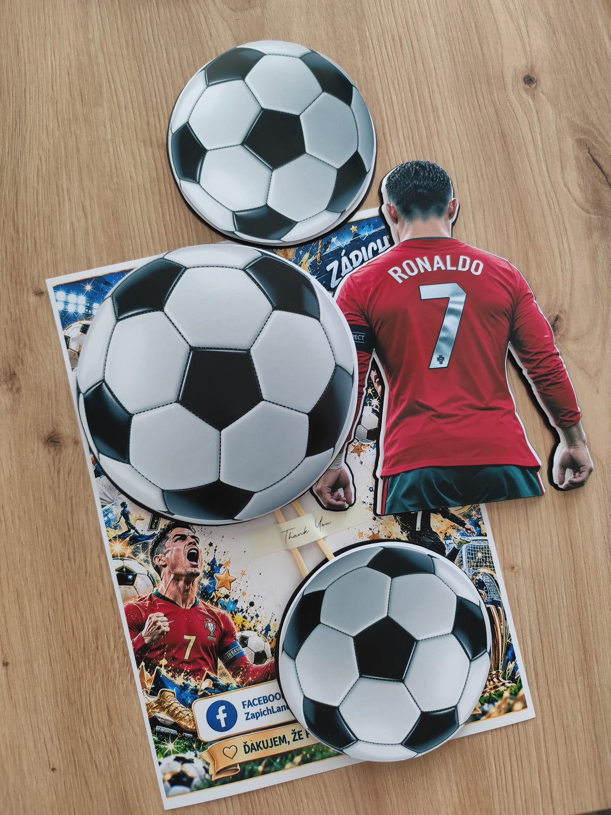 ⚽ Cristiano Ronaldo – 3D zápichy do torty ⚽