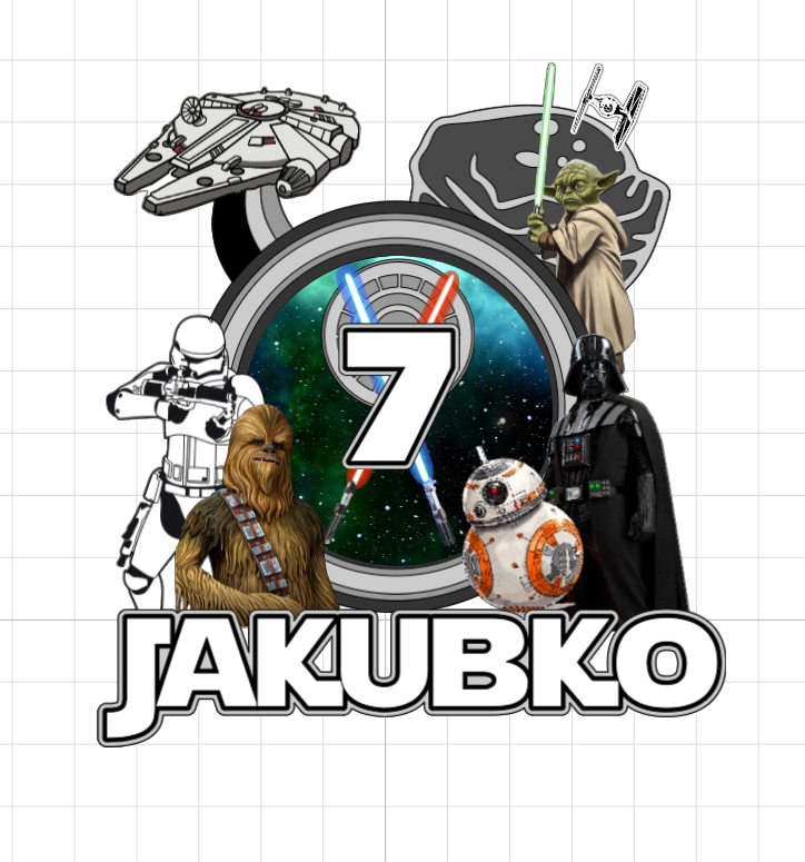 Star Wars – Vesmírna misia – svietiaci LED zapich na tortu s menom